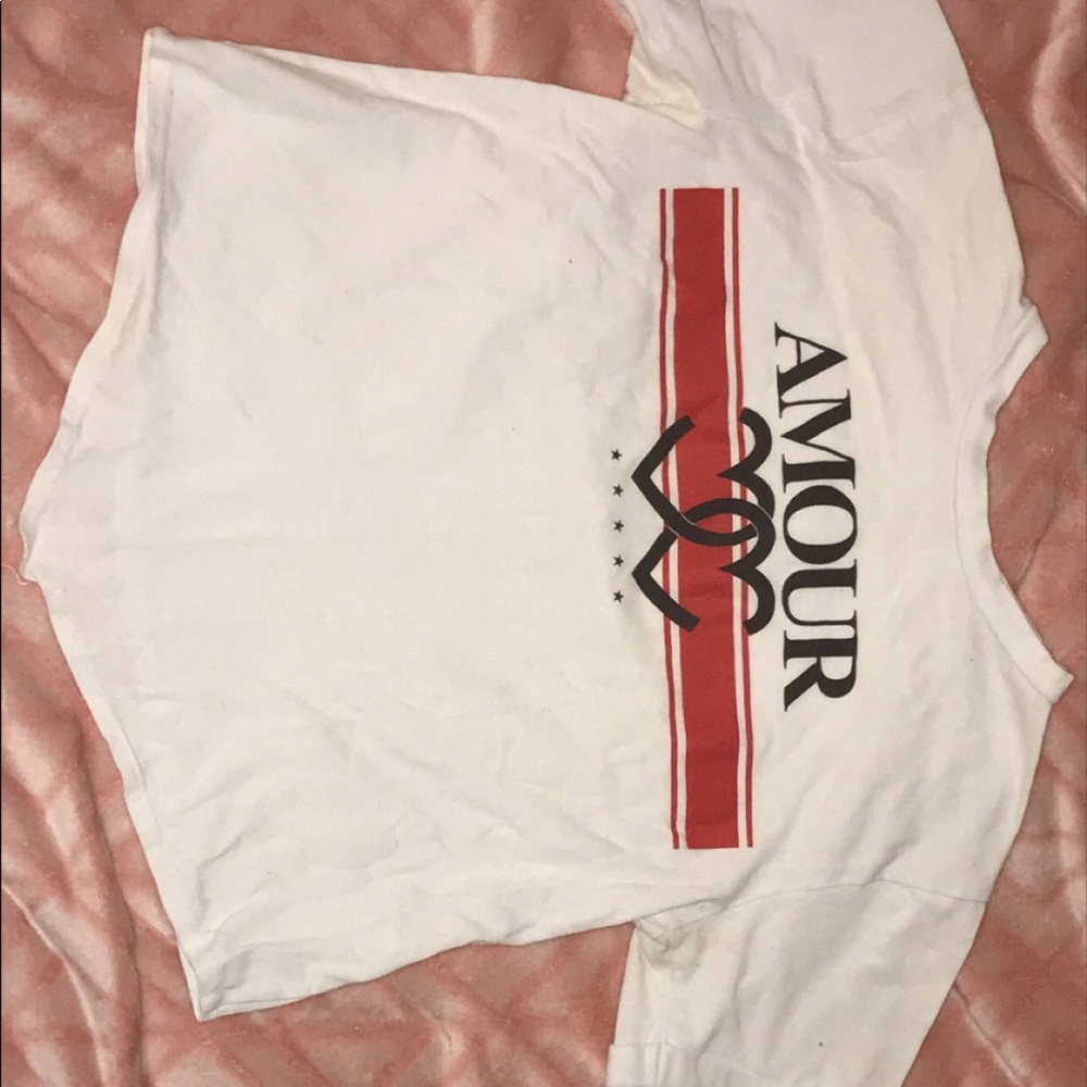 White Amour shirt from Charlotte Russe.